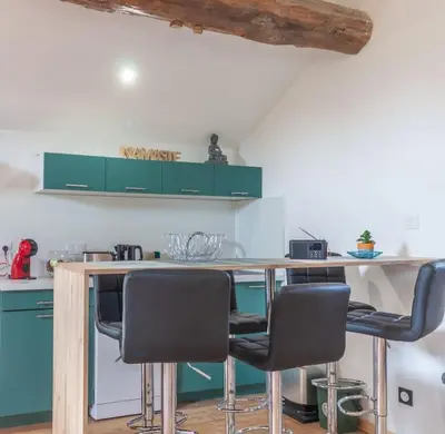 Cuisine ou kitchenette dans l'établissement La Grange de Johanni