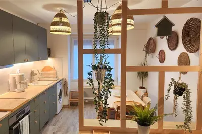 Cuisine ou kitchenette dans l'établissement Maison (gite) Le Petit Plasne dans le Jura