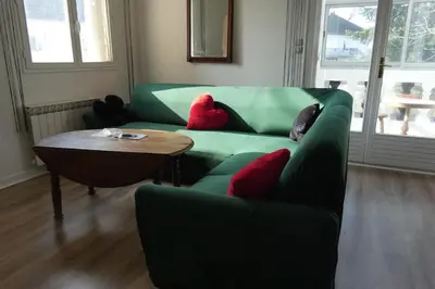 Coin salon dans l'établissement Gîte Mémoire de cœur sans draps ni serviettes