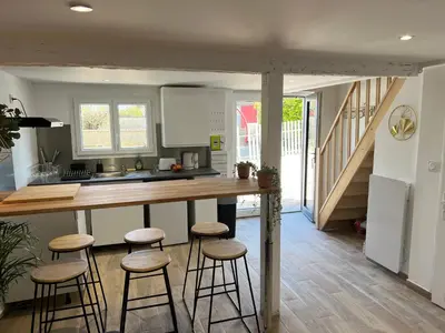 Cuisine ou kitchenette dans l'établissement Le nid de Nuits