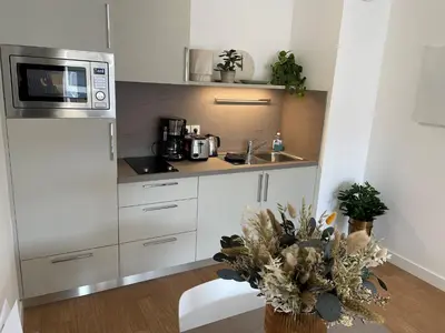 Cuisine ou kitchenette dans l'établissement Domitys Les Demoiselles - résidence intergénérationnelle