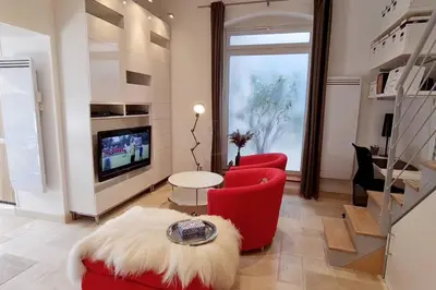 Télévision ou salle de divertissement dans l'établissement Suite Standing dans bel Hôtel Particulier